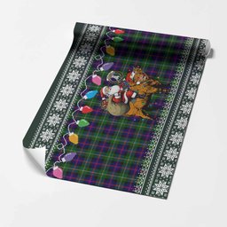 Malcolm Nollaig Chridheil Santa Highland Coo Tartan Wrapping Paper