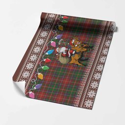 Somerville Nollaig Chridheil Santa Highland Coo Tartan Wrapping Paper