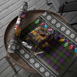 MacDonald (McDonald) Nollaig Chridheil Santa Highland Coo Tartan Wrapping Paper