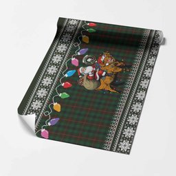 Tennant Nollaig Chridheil Santa Highland Coo Tartan Wrapping Paper