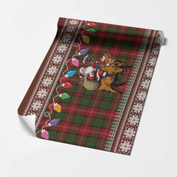 Nesbitt (Nisbet) Nollaig Chridheil Santa Highland Coo Tartan Wrapping Paper