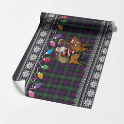Wilson Nollaig Chridheil Santa Highland Coo Tartan Wrapping Paper