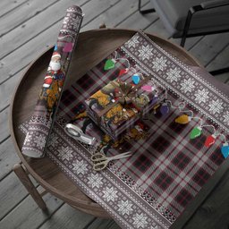 MacPherson (McPherson) Nollaig Chridheil Santa Highland Coo Tartan Wrapping Paper