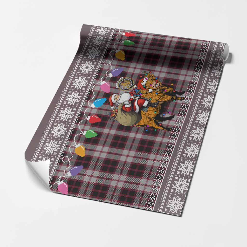 MacPherson (McPherson) Nollaig Chridheil Santa Highland Coo Tartan Wrapping Paper