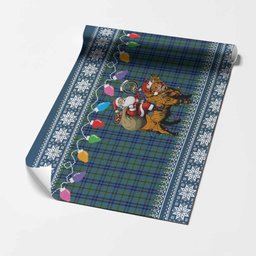 Keith Nollaig Chridheil Santa Highland Coo Tartan Wrapping Paper