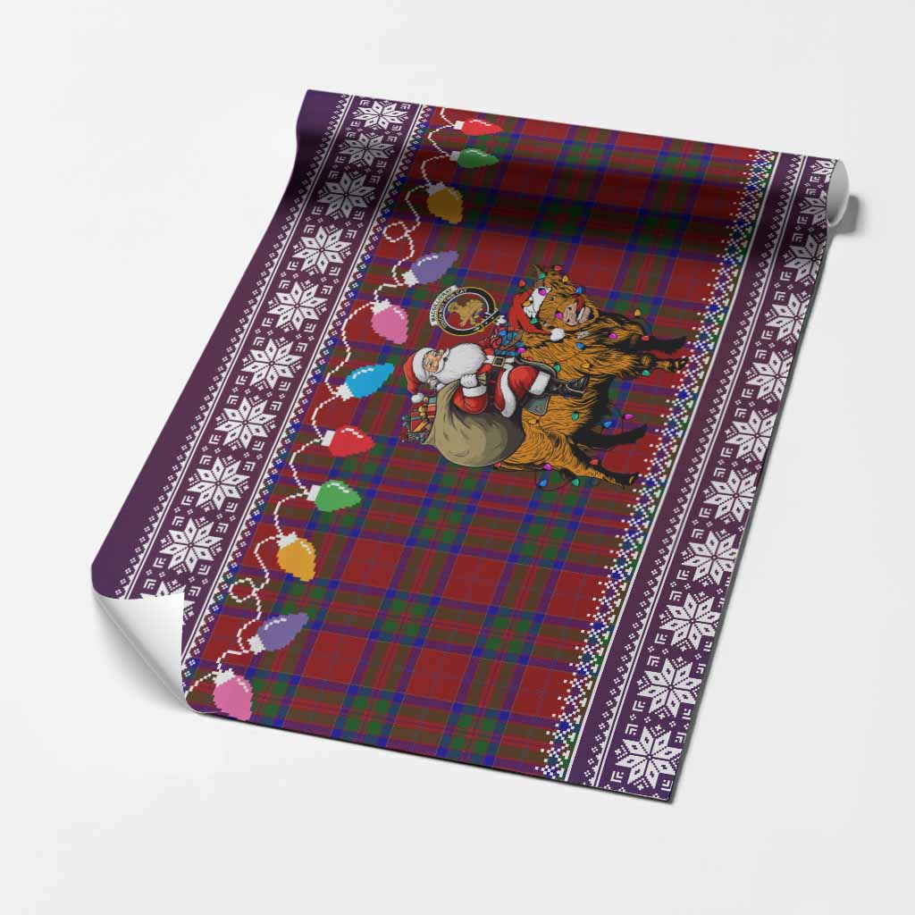 MacGillivray (McGillivray) Nollaig Chridheil Santa Highland Coo Tartan Wrapping Paper