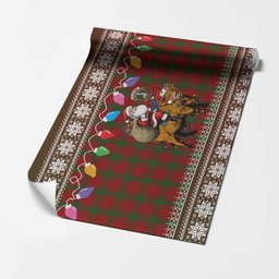 MacQuarrie (McQuarrie) Nollaig Chridheil Santa Highland Coo Tartan Wrapping Paper