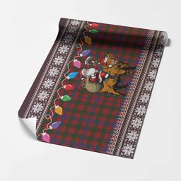 Ross Nollaig Chridheil Santa Highland Coo Tartan Wrapping Paper