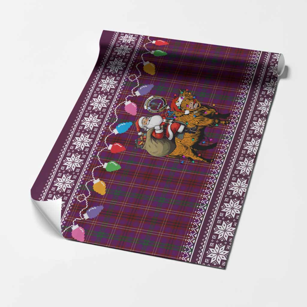 McCall (Caithness) Nollaig Chridheil Santa Highland Coo Tartan Wrapping Paper
