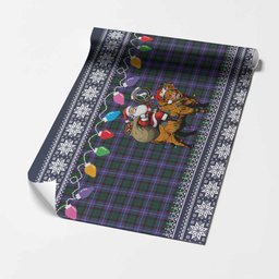 Hunter (Hunterston) Nollaig Chridheil Santa Highland Coo Tartan Wrapping Paper