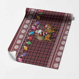 Ogilvie (Ogilvy) Nollaig Chridheil Santa Highland Coo Tartan Wrapping Paper