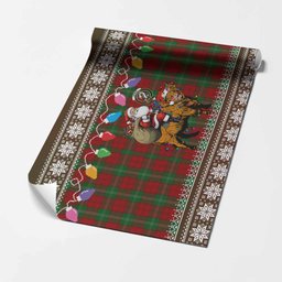 Lennox Nollaig Chridheil Santa Highland Coo Tartan Wrapping Paper