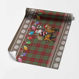 Leask Nollaig Chridheil Santa Highland Coo Tartan Wrapping Paper
