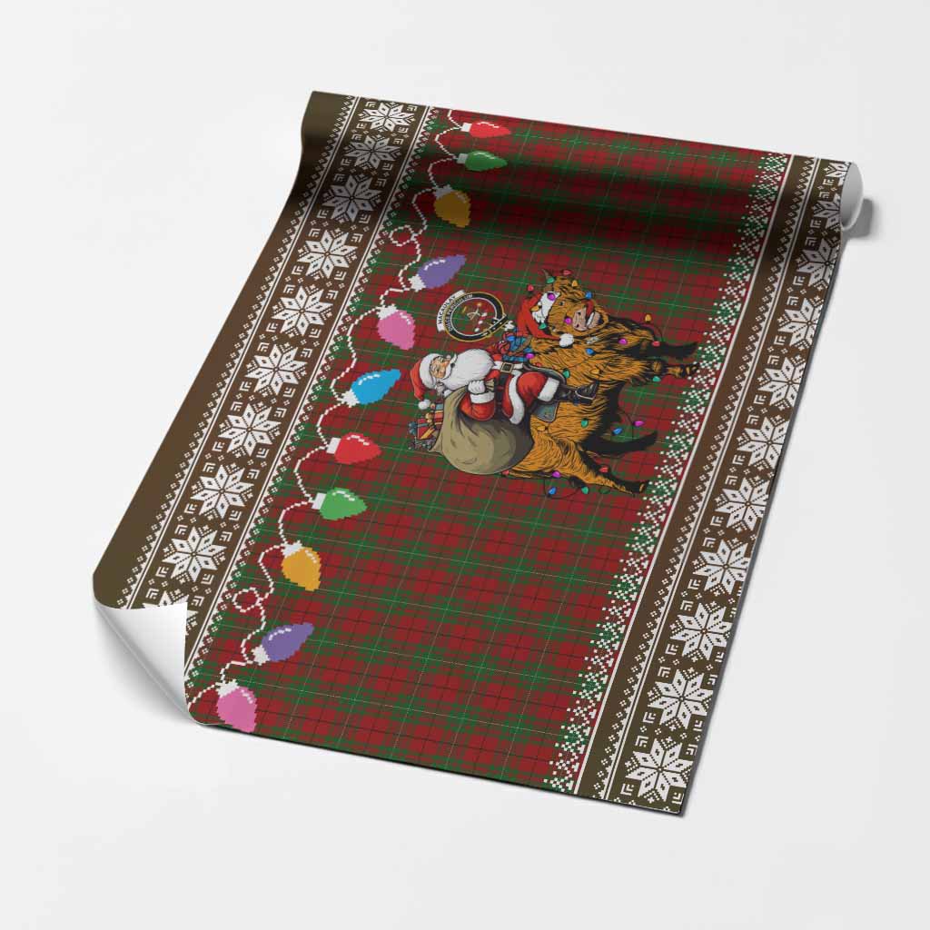 MacAulay (MacAuley) Nollaig Chridheil Santa Highland Coo Tartan Wrapping Paper