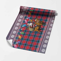 MacTavish (McTavish) Nollaig Chridheil Santa Highland Coo Tartan Wrapping Paper