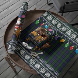 MacEwan (MacEwen) Nollaig Chridheil Santa Highland Coo Tartan Wrapping Paper