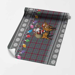 Spence (Spens) Nollaig Chridheil Santa Highland Coo Tartan Wrapping Paper