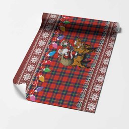 Ruthven Nollaig Chridheil Santa Highland Coo Tartan Wrapping Paper