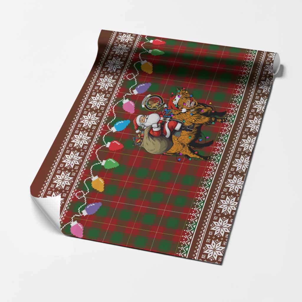 MacPhee (McPhee) Nollaig Chridheil Santa Highland Coo Tartan Wrapping Paper