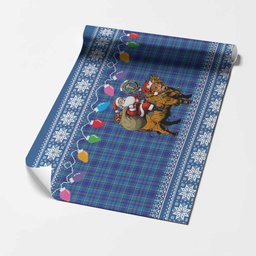 Mercer Nollaig Chridheil Santa Highland Coo Tartan Wrapping Paper