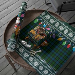 McCoy Nollaig Chridheil Santa Highland Coo Tartan Wrapping Paper