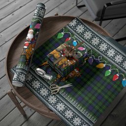 Rollo Nollaig Chridheil Santa Highland Coo Tartan Wrapping Paper