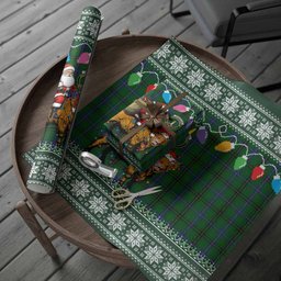 Henderson Nollaig Chridheil Santa Highland Coo Tartan Wrapping Paper