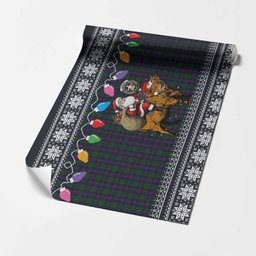 Urquhart Nollaig Chridheil Santa Highland Coo Tartan Wrapping Paper