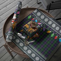 MacCallum (McCallum) Nollaig Chridheil Santa Highland Coo Tartan Wrapping Paper
