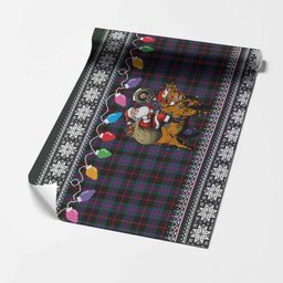 Nairn Nollaig Chridheil Santa Highland Coo Tartan Wrapping Paper