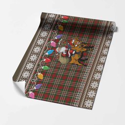 MacGill (MakGill) Nollaig Chridheil Santa Highland Coo Tartan Wrapping Paper