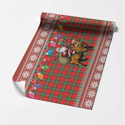 MacLaine (McLaine) Nollaig Chridheil Santa Highland Coo Tartan Wrapping Paper