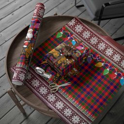 MacGowan (McGowan) Nollaig Chridheil Santa Highland Coo Tartan Wrapping Paper