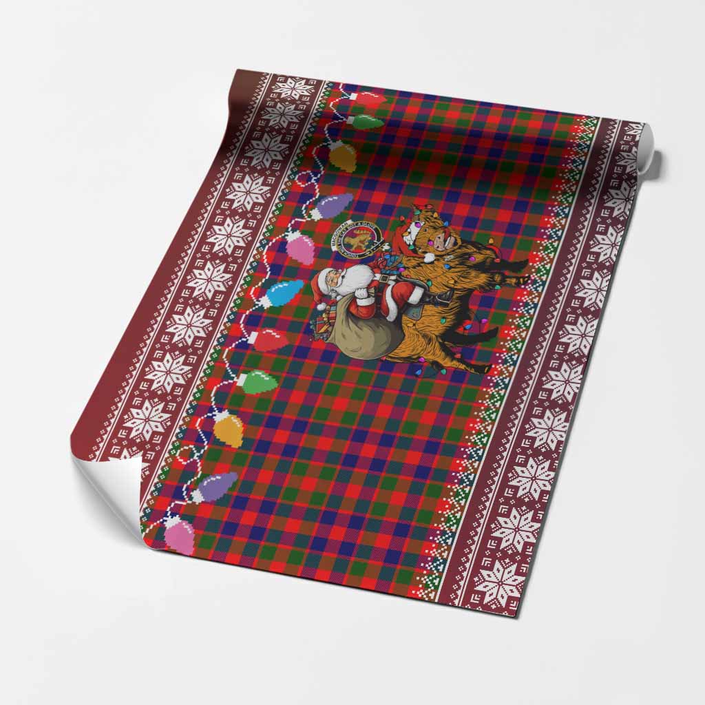 MacGowan (McGowan) Nollaig Chridheil Santa Highland Coo Tartan Wrapping Paper