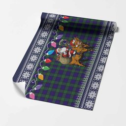 MacKinlay (McKinlay) Nollaig Chridheil Santa Highland Coo Tartan Wrapping Paper