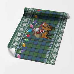 Stirling Nollaig Chridheil Santa Highland Coo Tartan Wrapping Paper