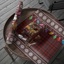 MacAlister (McAlister) Nollaig Chridheil Santa Highland Coo Tartan Wrapping Paper