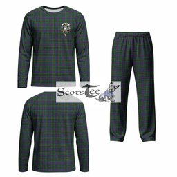 Wood Tartan Pajamas Family Set with Family Crest