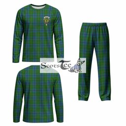 Johnstone (Johnston) Tartan Pajamas Family Set with Family Crest
