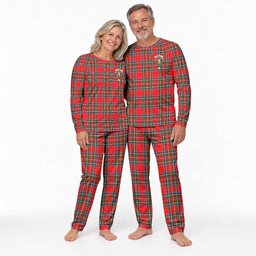 Stewart (Stuart) Tartan Pajamas Family Set with Family Crest