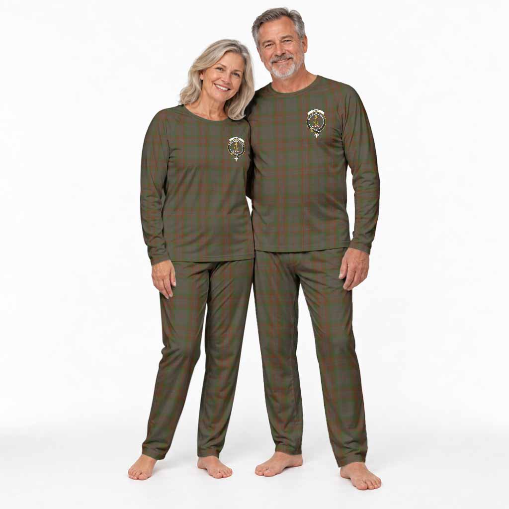 Gray Tartan Pajamas Family Set with Family Crest