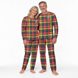 Dewar Tartan Pajamas Family Set with Family Crest