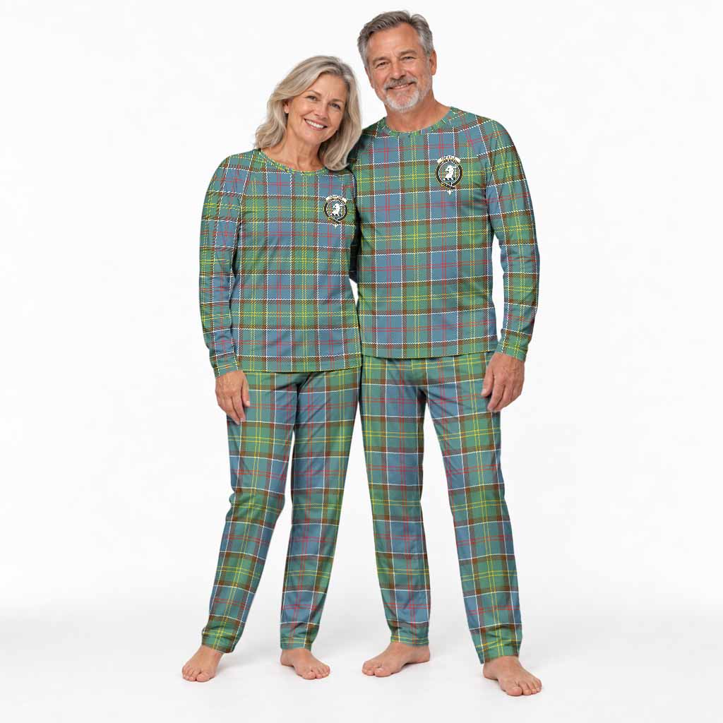 Colville Tartan Pajamas Family Set with Family Crest