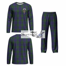 Strachan Tartan Pajamas Family Set with Family Crest