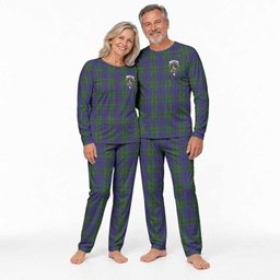 Strachan Tartan Pajamas Family Set with Family Crest