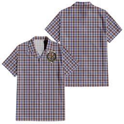 Boswell Tartan Hawaiian Shirt with Family Crest