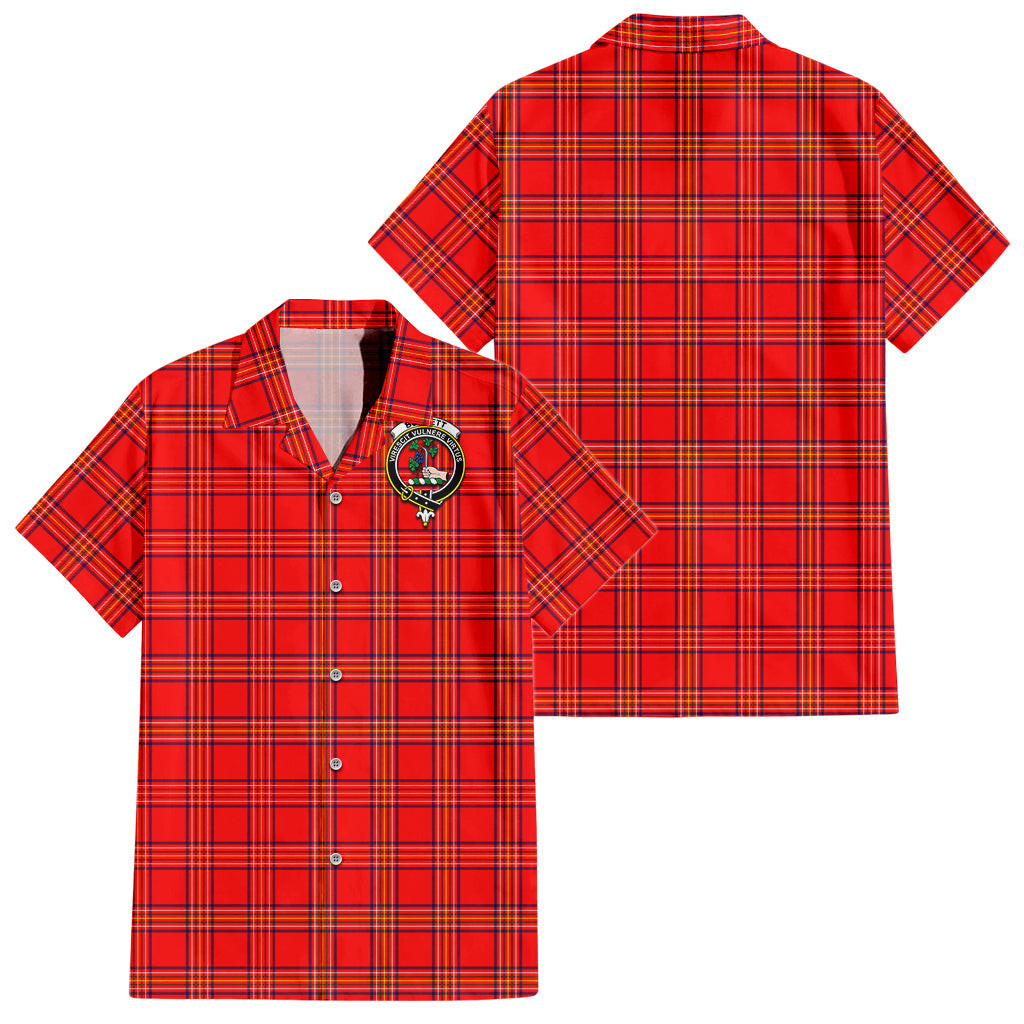Burnett Tartan Hawaiian Shirt with Family Crest
