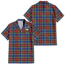 Bethune Tartan Hawaiian Shirt with Family Crest