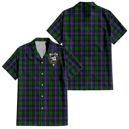 Galbraith Tartan Hawaiian Shirt with Family Crest