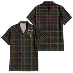 Crosbie Tartan Hawaiian Shirt with Family Crest